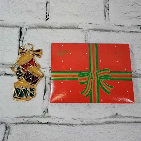 Russ Berrie & CO Holiday Highlights 1980s Vintage Ornament RUSS DRUMS HM21 - Picture 2 of 6